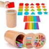 Montessori Toys for Toddlers Wooden 3 in 1 Color Sort Cup Early Educational Toy