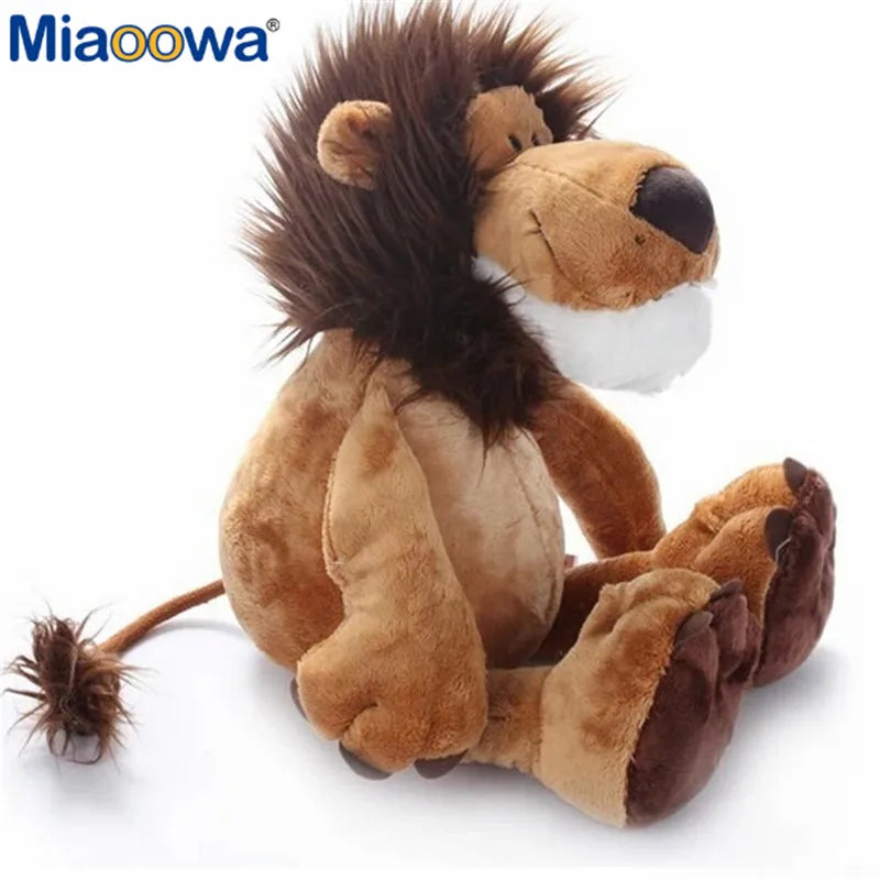 25cm Cute Jungle Animal Plush Toys Stuffed Lion Elephant Giraffe Monkey