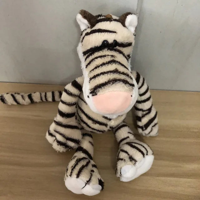 25cm Cute Jungle Animal Plush Toys Stuffed Lion Elephant Giraffe Monkey