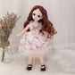 30cm Bjd Doll 12 Moveable Joints 1/6 Girl's Dress 3D Brown Eyes Toy