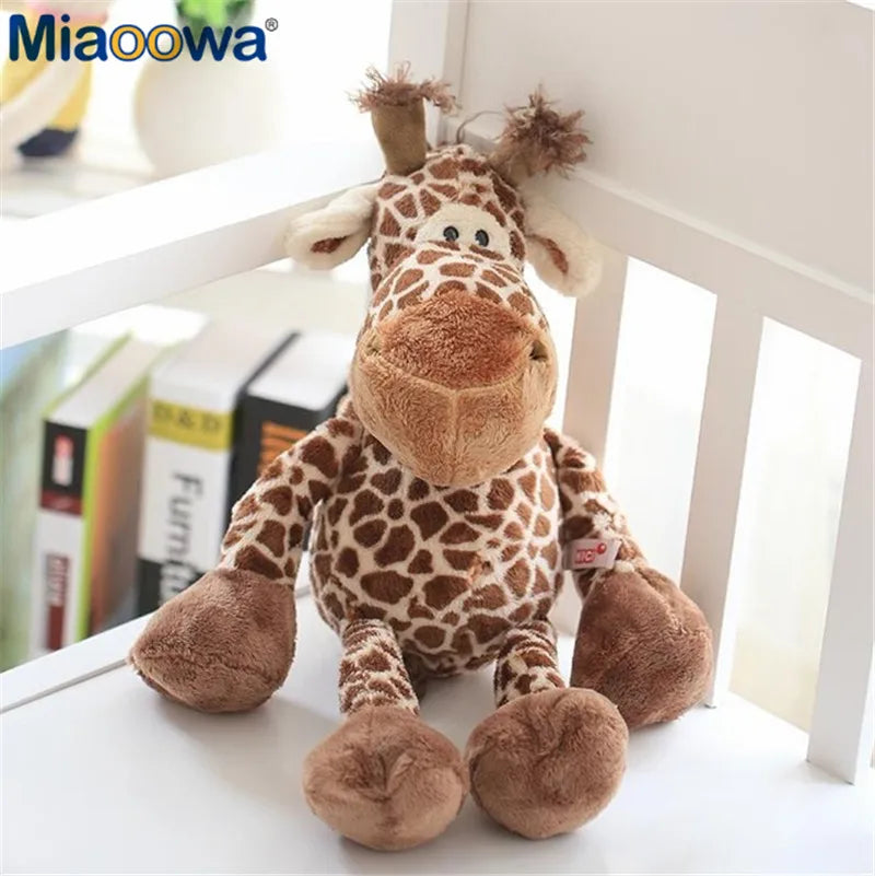 25cm Cute Jungle Animal Plush Toys Stuffed Lion Elephant Giraffe Monkey