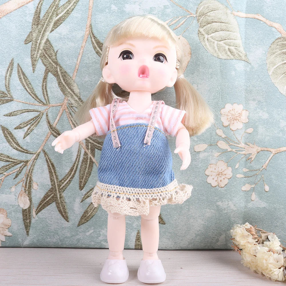 16cm BJD Doll Full Set 13 Moveable Joint Dolls Cartoon Dress Bjd Toy