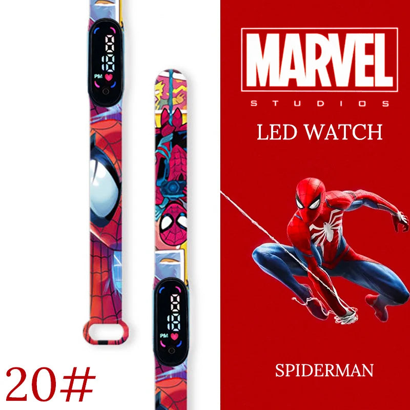 Spiderman Kid's Waterproof Children Digital Watch Boys LED Clock