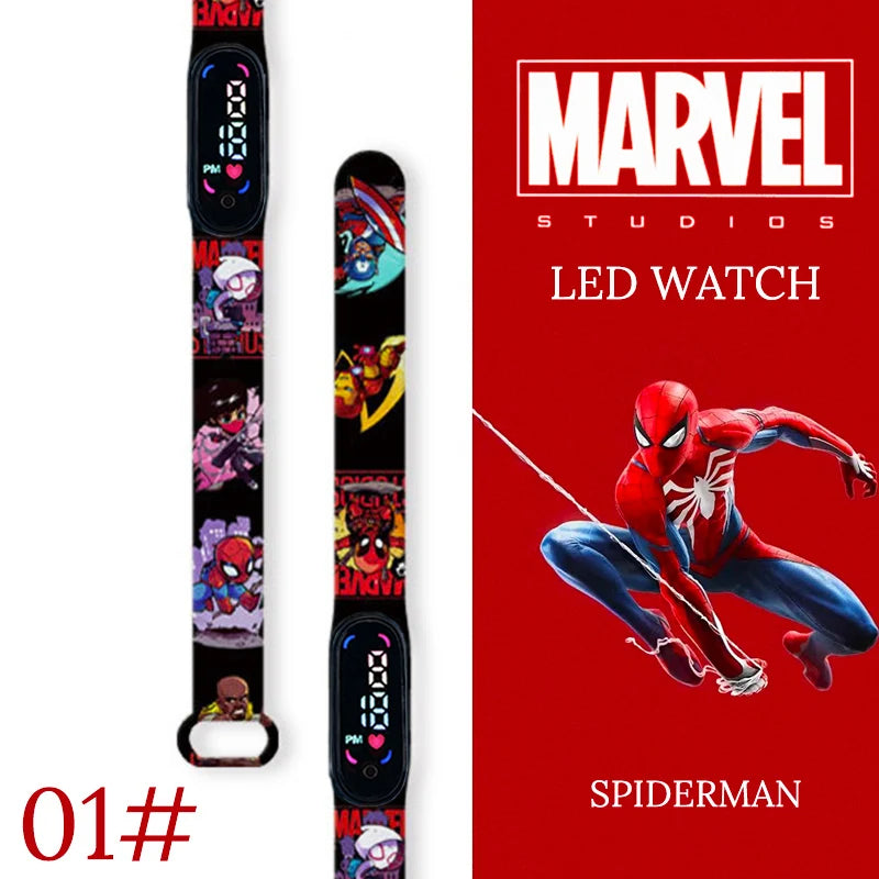 Spiderman Kid's Waterproof Children Digital Watch Boys LED Clock