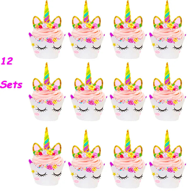 Unicorn Plate Napkin Cups Unicorn Party Supplies Balloons Kids Birthday Party Decoration Baby Shower Girl Kid Birthday Supplies