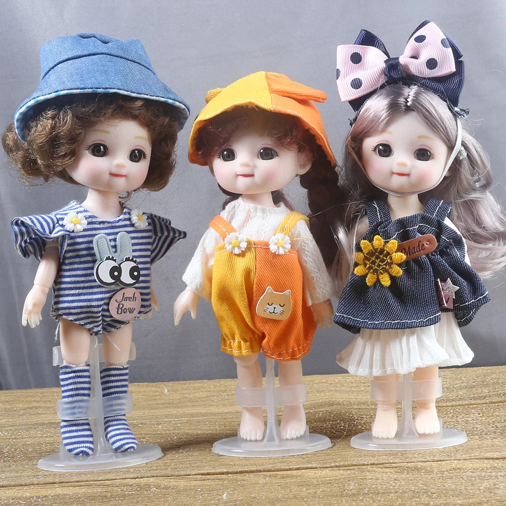 16cm BJD Doll Full Set 13 Moveable Joint Dolls Cartoon Dress Bjd Toy