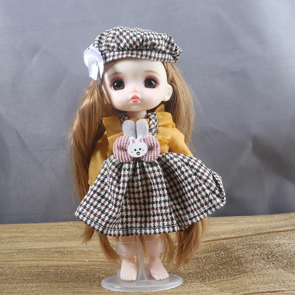 16cm BJD Doll Full Set 13 Moveable Joint Dolls Cartoon Dress Bjd Toy