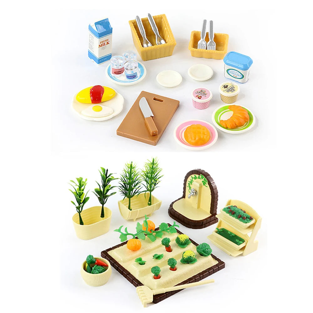 Forest Animal Family Dollhouse Furniture 1/12 Miniature Toys Girl Dolls
