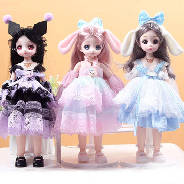 30CM Movable Joint Doll Girl Dress Up DIY Toys Cute Safety Baby Doll Babies