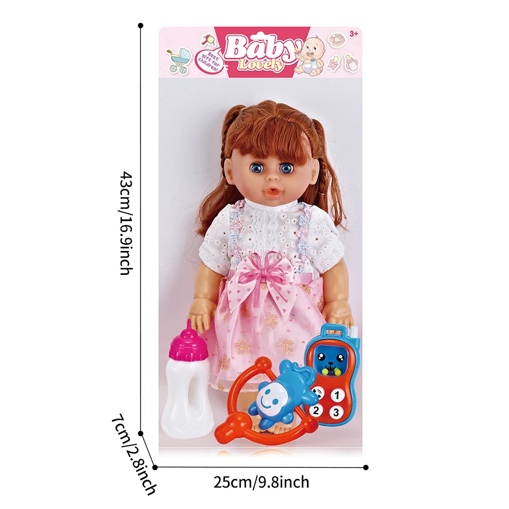 Simulation Doll Can Talk and Blink, Intelligent Sound, Feeding Baby, Soothing Sleep Doll