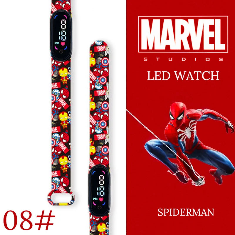 Spiderman Kid's Waterproof Children Digital Watch Boys LED Clock