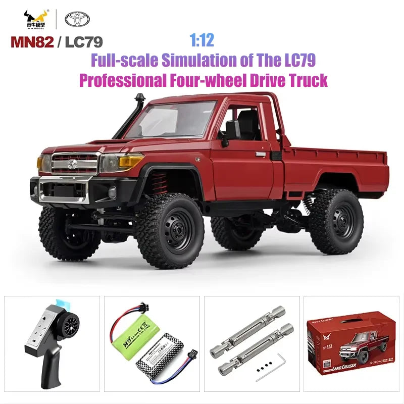 MN82 1:12 Retro with LED Lights, Full Scale Analog LC79, Four-wheel RC Car