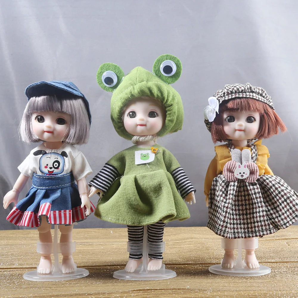16cm BJD Doll Full Set 13 Moveable Joint Dolls Cartoon Dress Bjd Toy
