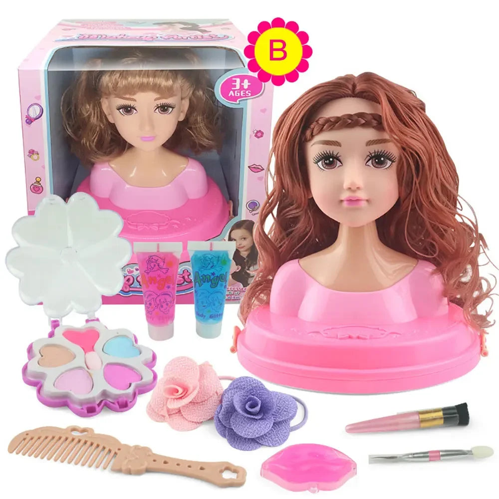 Dolls Styling Head Makeup Comb Hair Toy Doll Set Pretend Play Princess