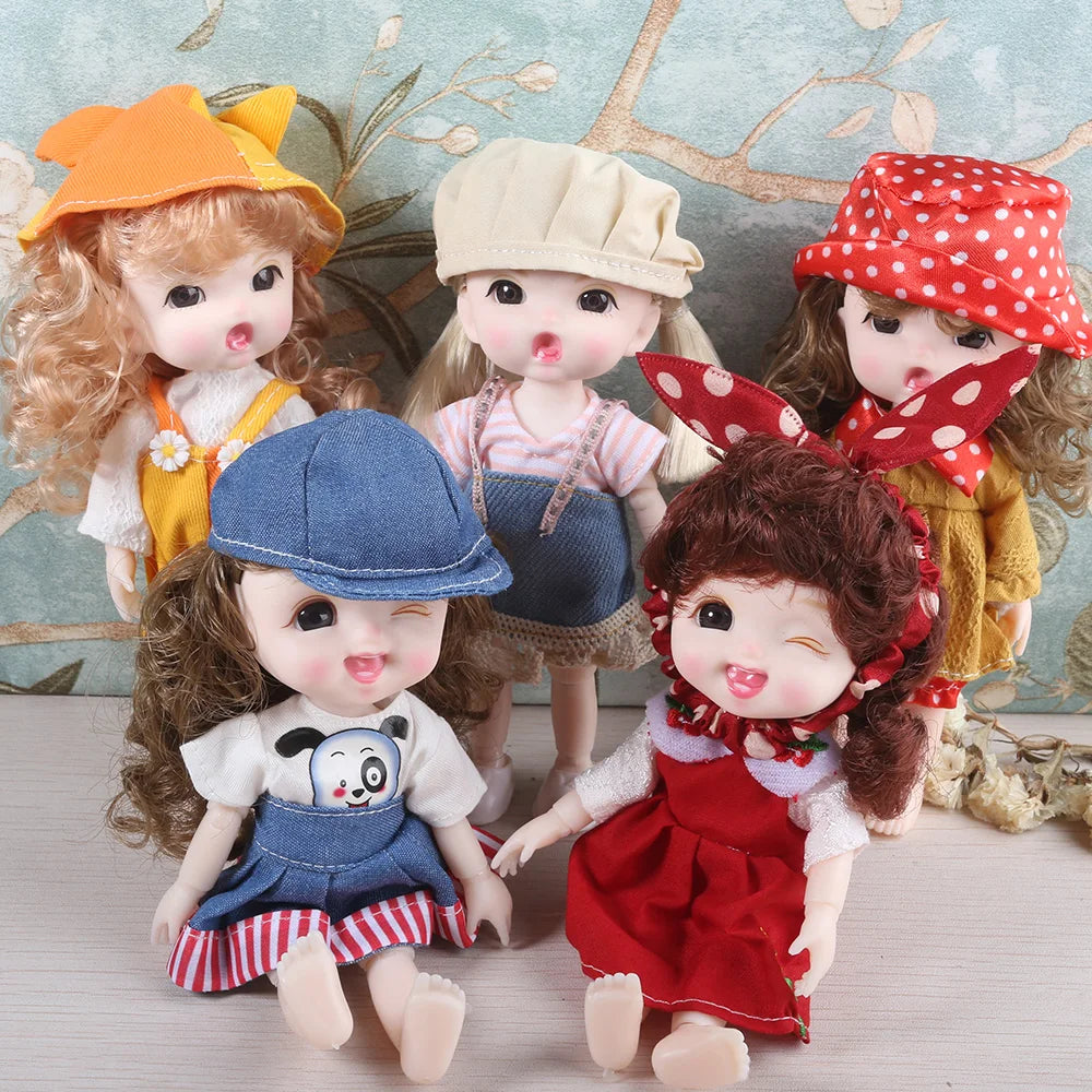16cm BJD Doll Full Set 13 Moveable Joint Dolls Cartoon Dress Bjd Toy