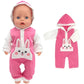 38cm Doll Clothes Pants Elephant Set for 17 Inch Doll Pajama Set Toys Wear