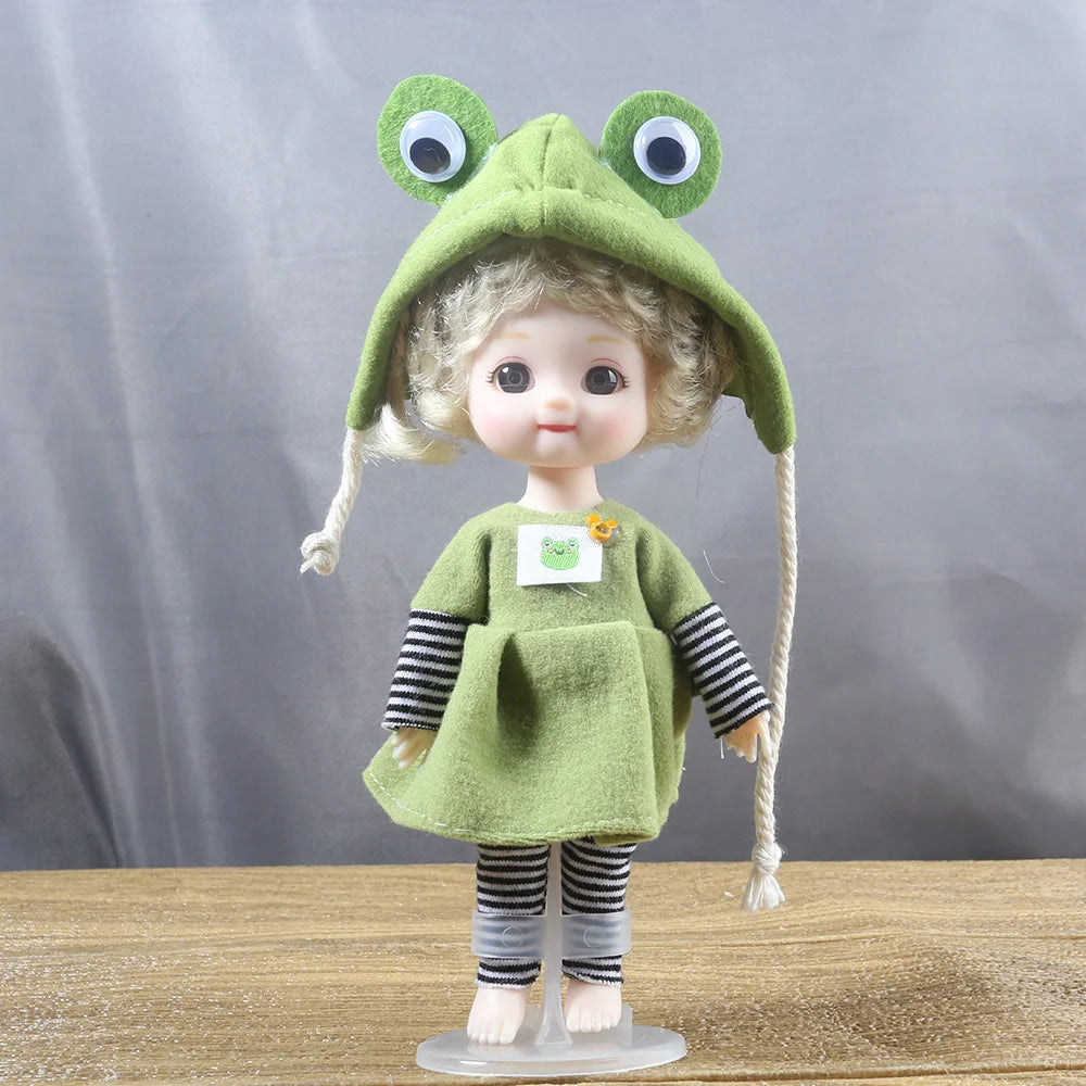 16cm BJD Doll Full Set 13 Moveable Joint Dolls Cartoon Dress Bjd Toy
