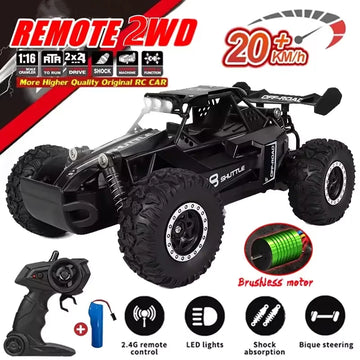 New RC Car 1:16 2.4Gh 20KM/H Model With LED Lights 2WD Off-road Remote Control