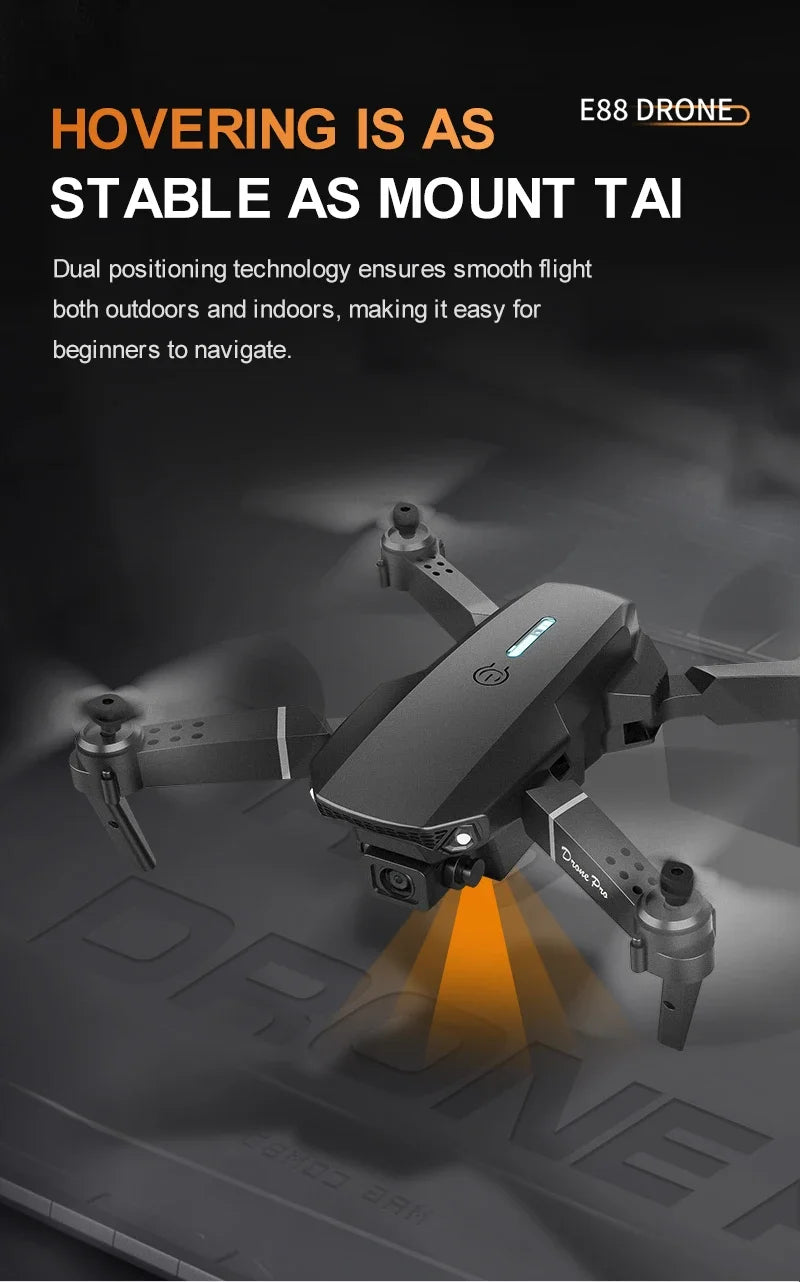 Professional mini remote control drone with E88 4k HD aerial camera