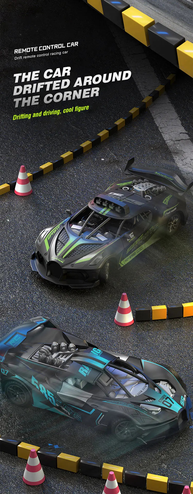 4Ch High-Speed Remote Control Car with Electric Sportscar Vehicle Model