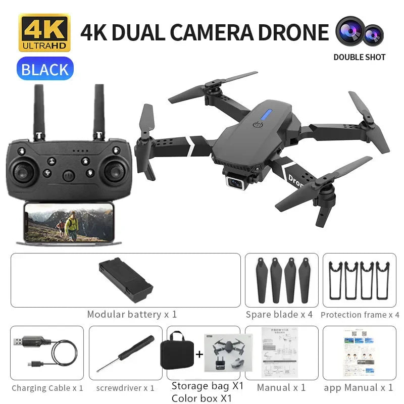 Professional mini remote control drone with E88 4k HD aerial camera