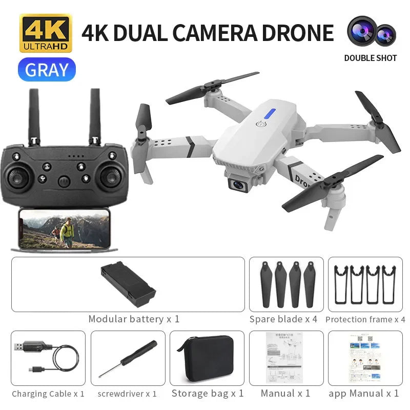 Professional mini remote control drone with E88 4k HD aerial camera