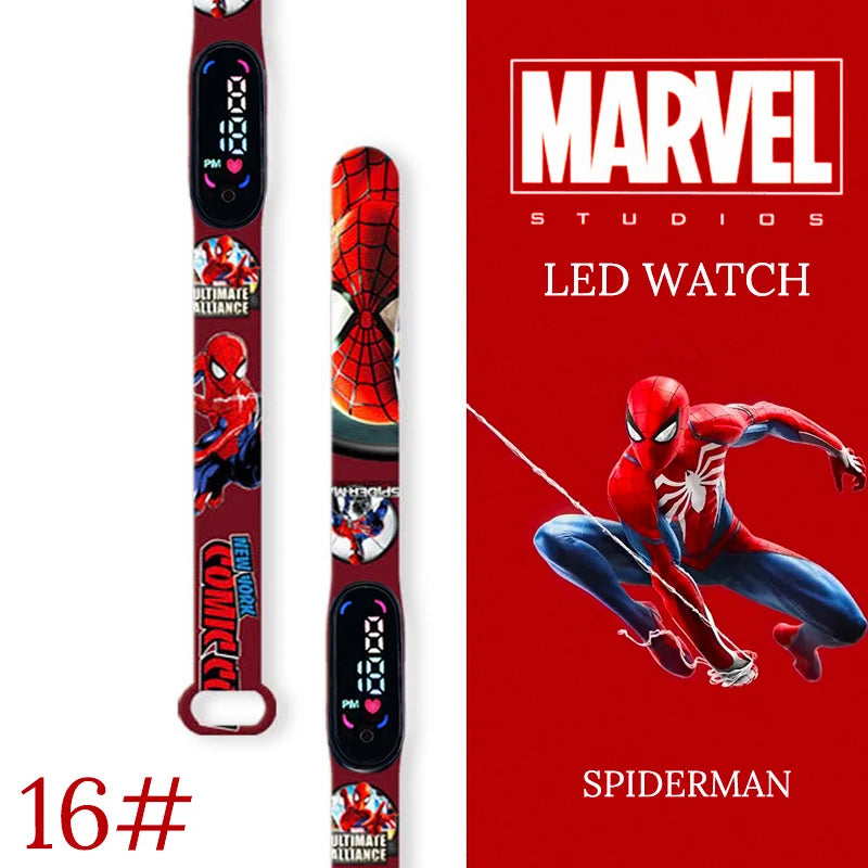 Spiderman Kid's Waterproof Children Digital Watch Boys LED Clock