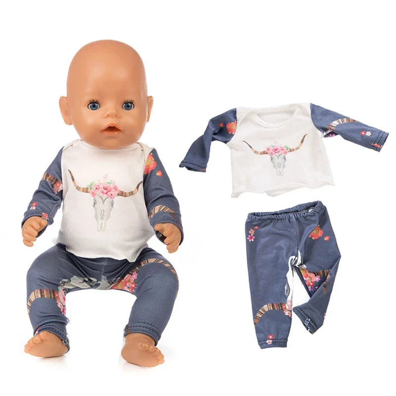 38cm Doll Clothes Pants Elephant Set for 17 Inch Doll Pajama Set Toys Wear