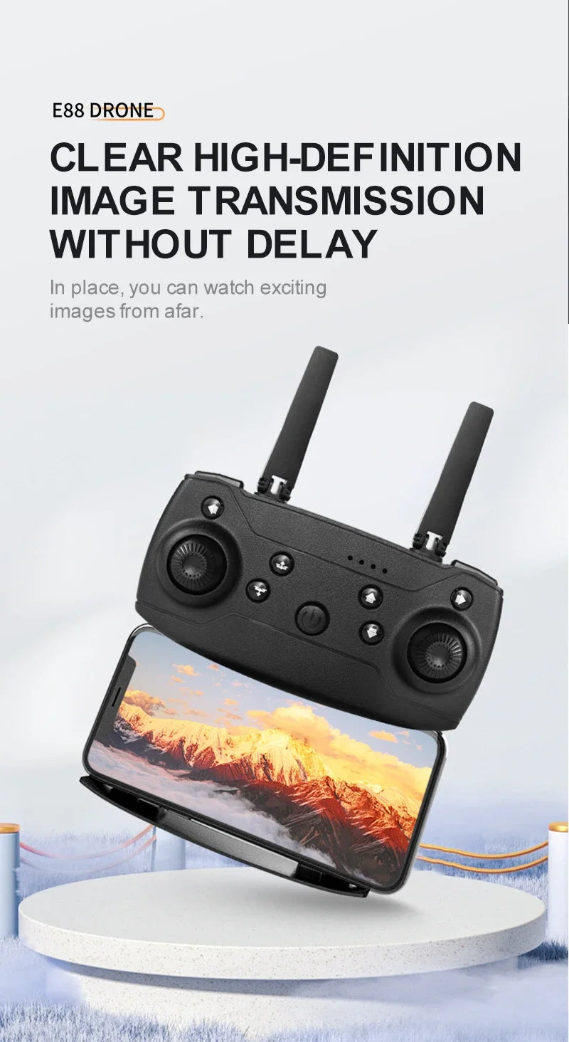 Professional mini remote control drone with E88 4k HD aerial camera