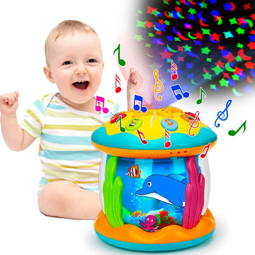 Baby Toys 1-3 Years Babies Ocean Light Rotary Projector Musical Toys Montessori Early Educational Sensory Toys