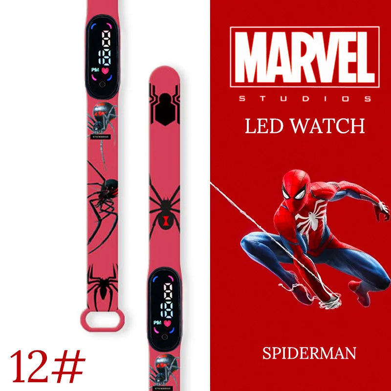 Spiderman Kid's Waterproof Children Digital Watch Boys LED Clock