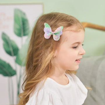 2/4/5Pcs Girls Cute Sequins Double Butterfly Hair Clip Bow Hairpins DIY Headwear Bow Decor Hairgrip Toddler Hair Accessories