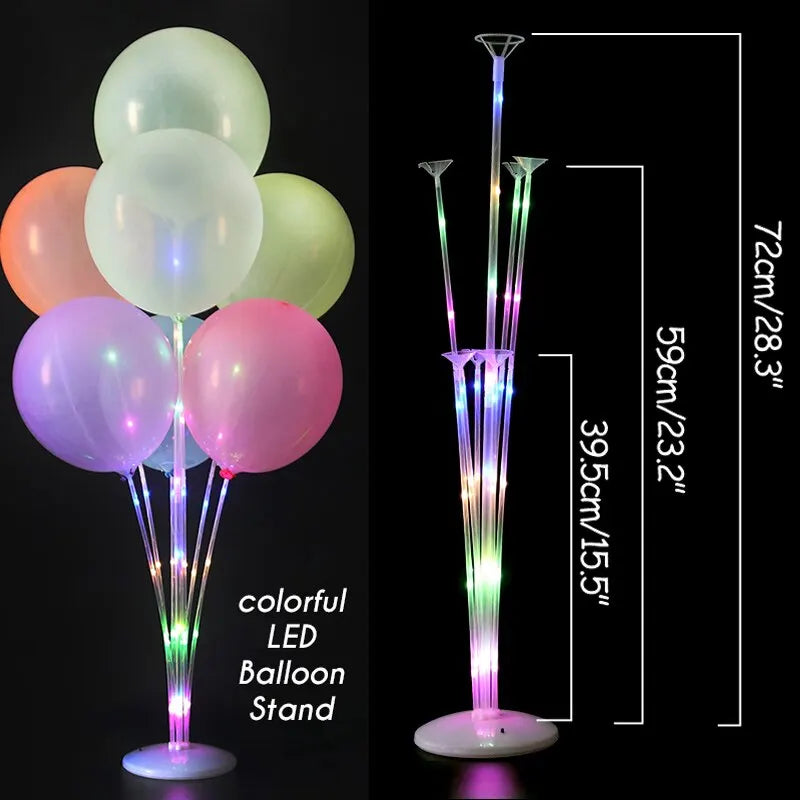LED Light Balloons Stand Glow LED Baloon Column for Baby Shower Birthday Party Decor Wedding Ballon Stand Accessories