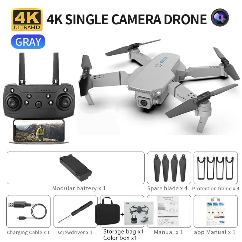 Professional mini remote control drone with E88 4k HD aerial camera