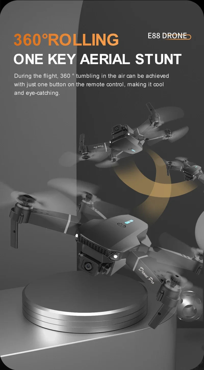 Professional mini remote control drone with E88 4k HD aerial camera