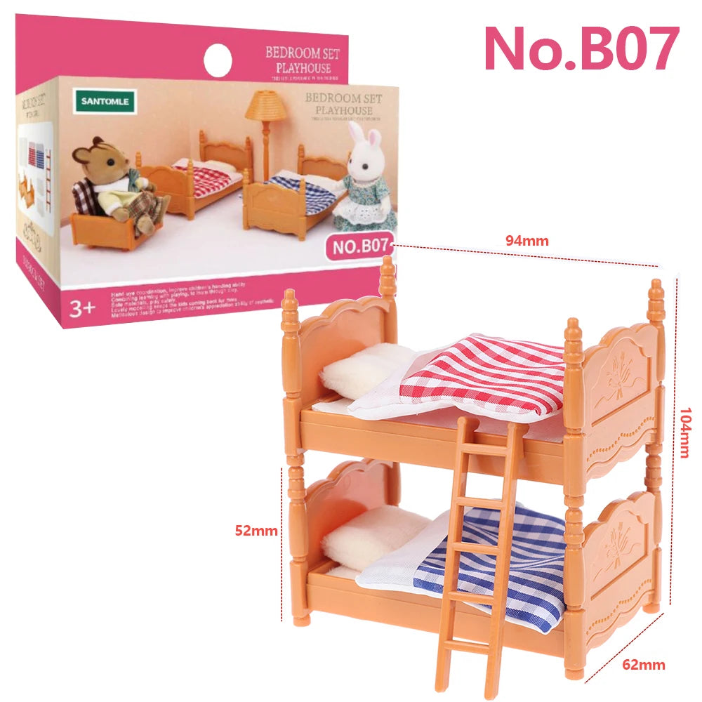 Forest Animal Family Dollhouse Furniture 1/12 Miniature Toys Girl Dolls