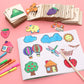 Montessori Kids Drawing Toys Wooden Painting Stencils Template Craft Toys