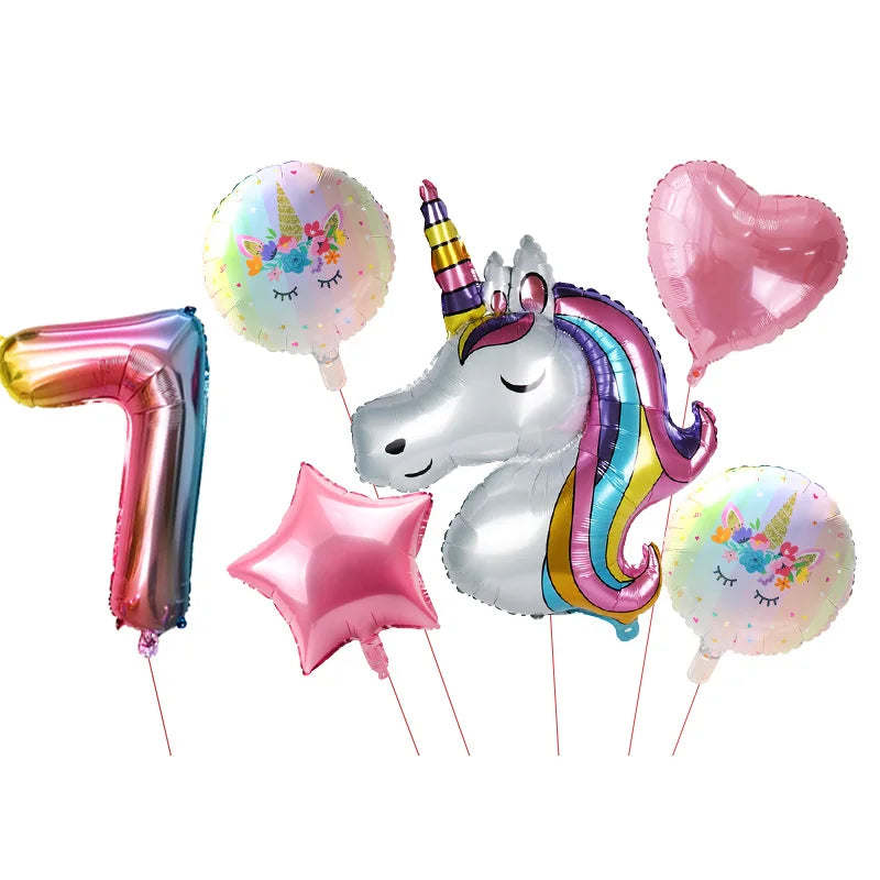 Unicorn Plate Napkin Cups Unicorn Party Supplies Balloons Kids Birthday Party Decoration Baby Shower Girl Kid Birthday Supplies