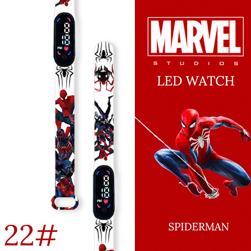 Spiderman Kid's Waterproof Children Digital Watch Boys LED Clock