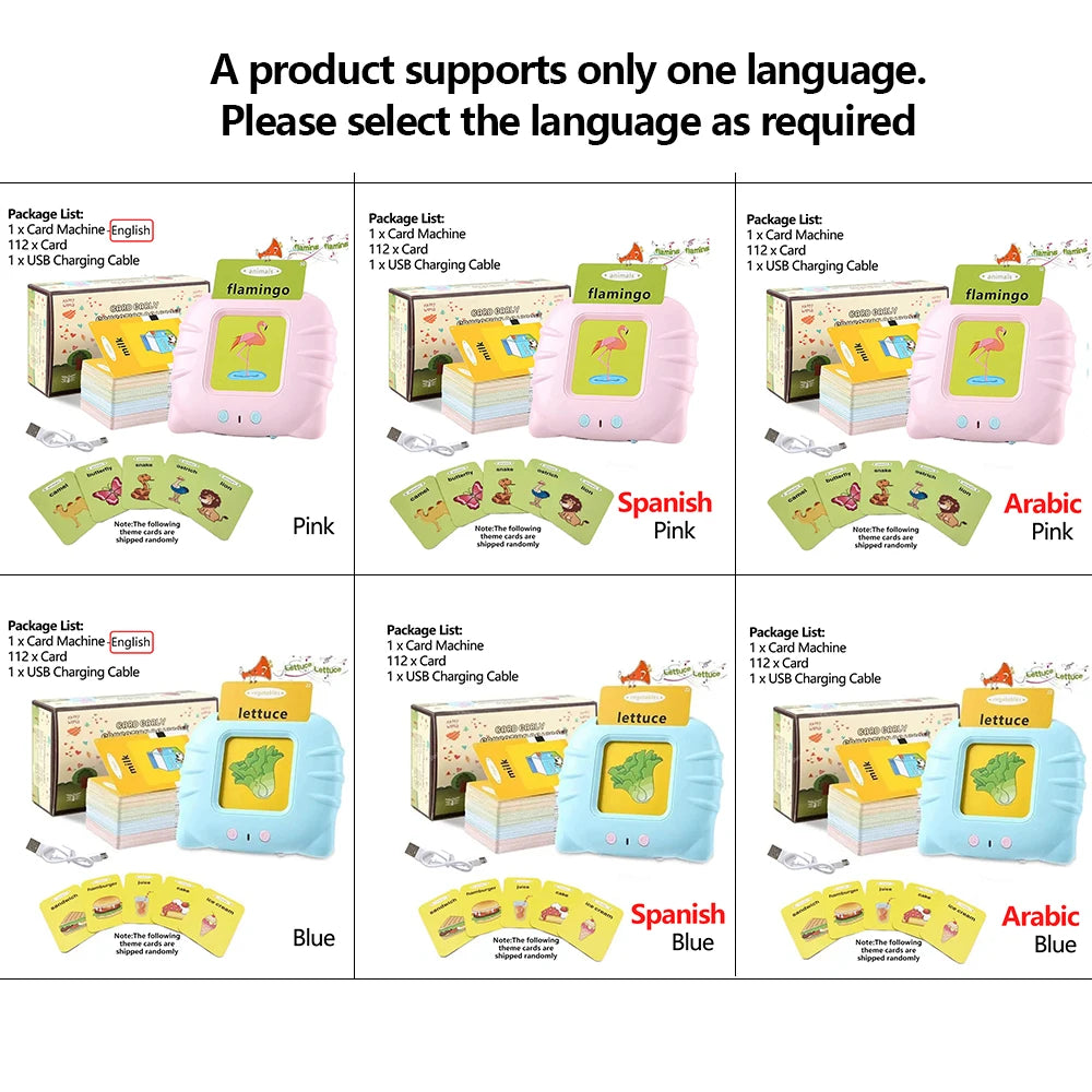 Early Education Flash Card, Talking Flashcards for Kids Preschool English