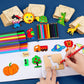 Montessori Kids Drawing Toys Wooden Painting Stencils Template Craft Toys