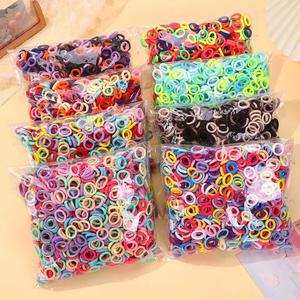 20/50/100Pc Elastic Hair Bands Girls Hair Accessories Mini Colorful Nylon Headband Kids Ponytail Holder Scrunchie Ornaments Gift