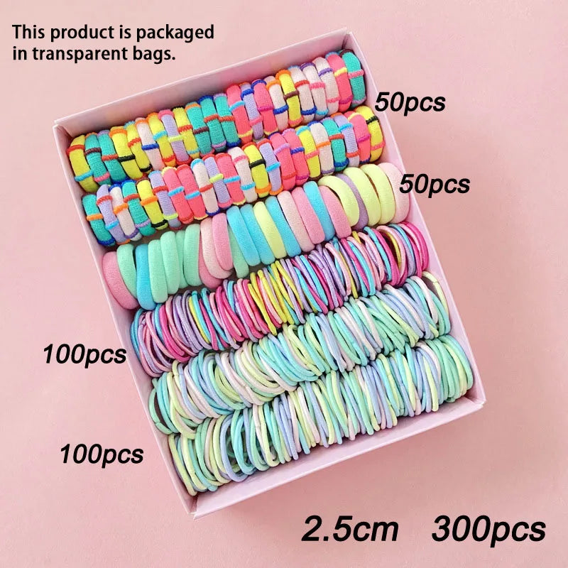 Children's Elastic Band Hair Clip Combination Set, Baby Hair Circle, Girl's Edge Clip Hair Accessory, Baby Princess Hair Rope.