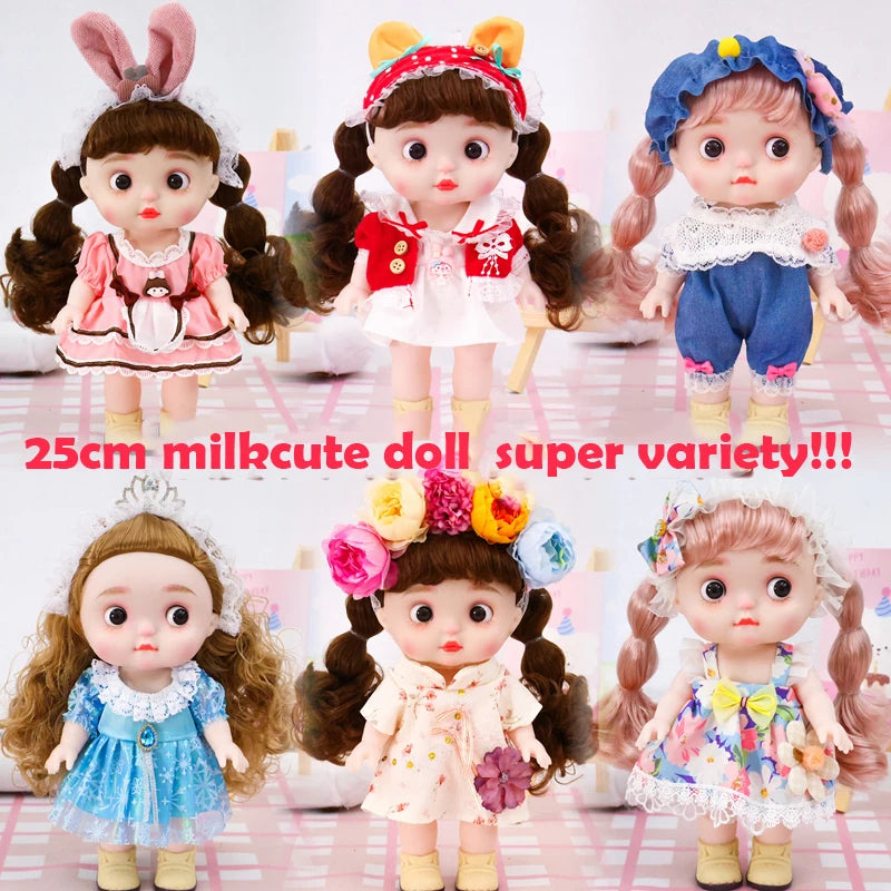 Dolls Toys Girl Doll Big Head Cute Baby Festival Gift Reborn Kids Dolls For Girls 25cm
