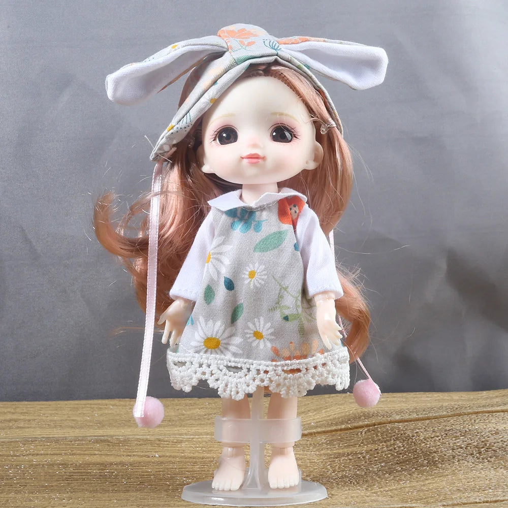 16cm BJD Doll Full Set 13 Moveable Joint Dolls Cartoon Dress Bjd Toy