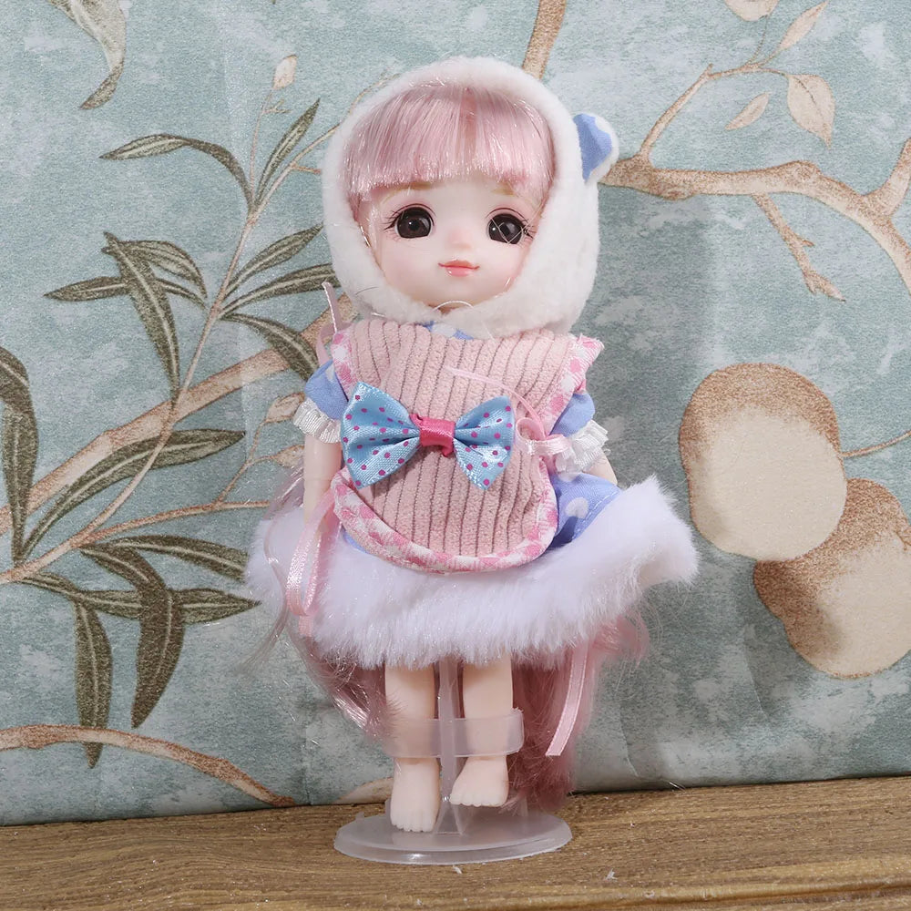 16cm BJD Doll Full Set 13 Moveable Joint Dolls Cartoon Dress Bjd Toy