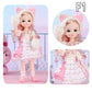 12 Inch 30cm 1/6 Girl Bjd Dolls with Clothes Skirt Hat Headdress Dress Up DIY Toys Dollhouse
