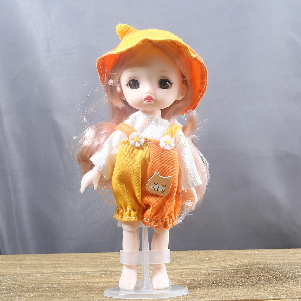 16cm BJD Doll Full Set 13 Moveable Joint Dolls Cartoon Dress Bjd Toy