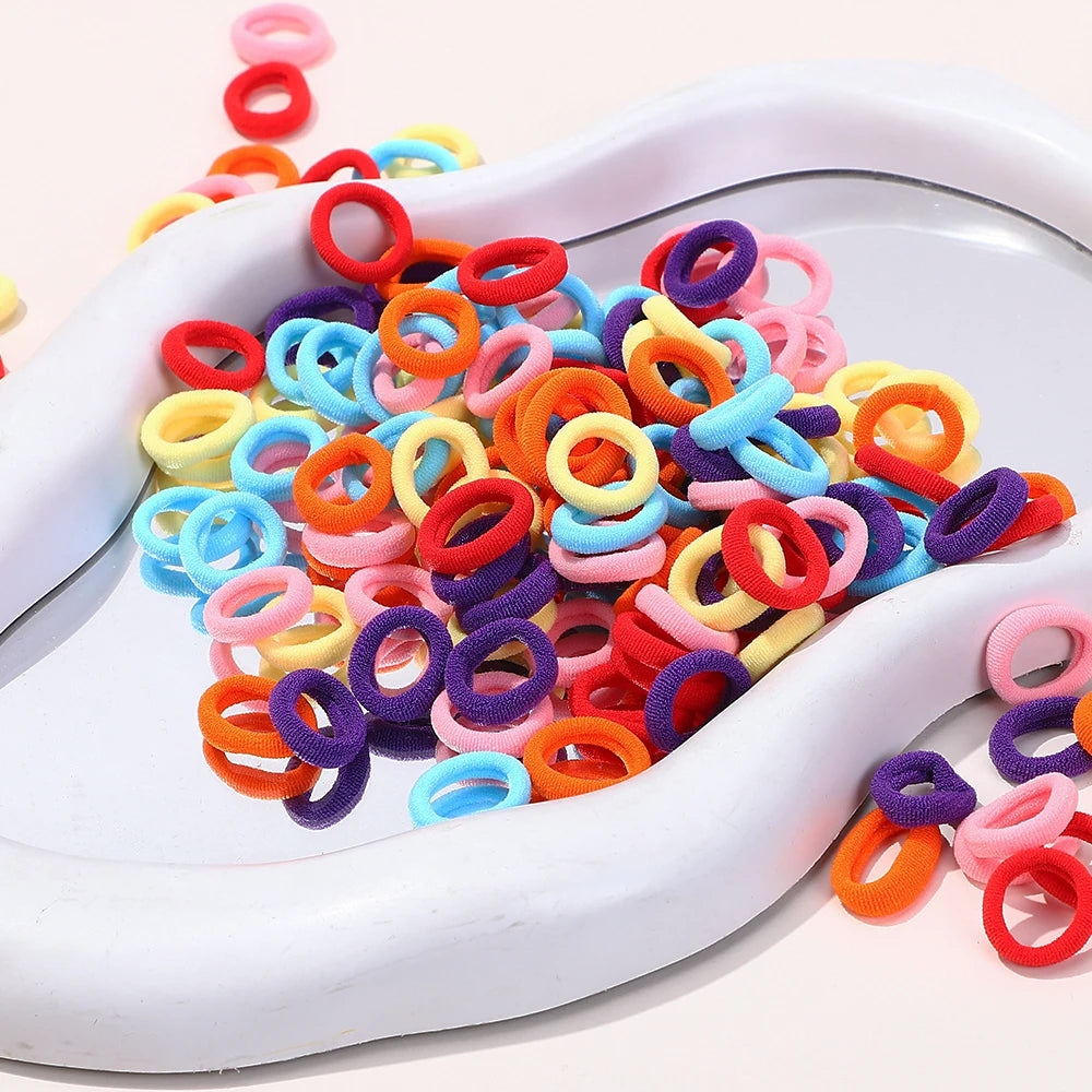 20/50/100Pc Elastic Hair Bands Girls Hair Accessories Mini Colorful Nylon Headband Kids Ponytail Holder Scrunchie Ornaments Gift
