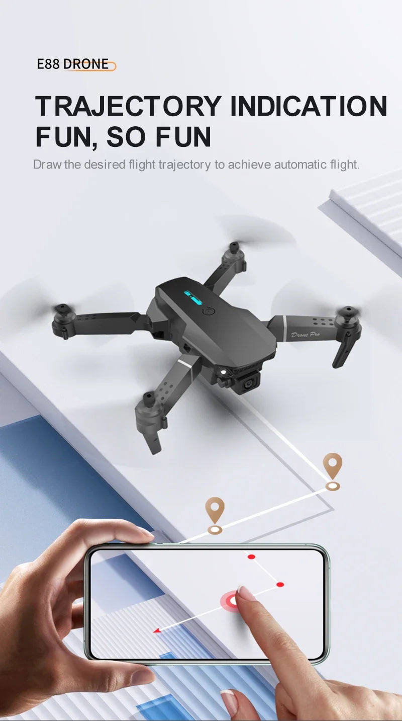 Professional mini remote control drone with E88 4k HD aerial camera
